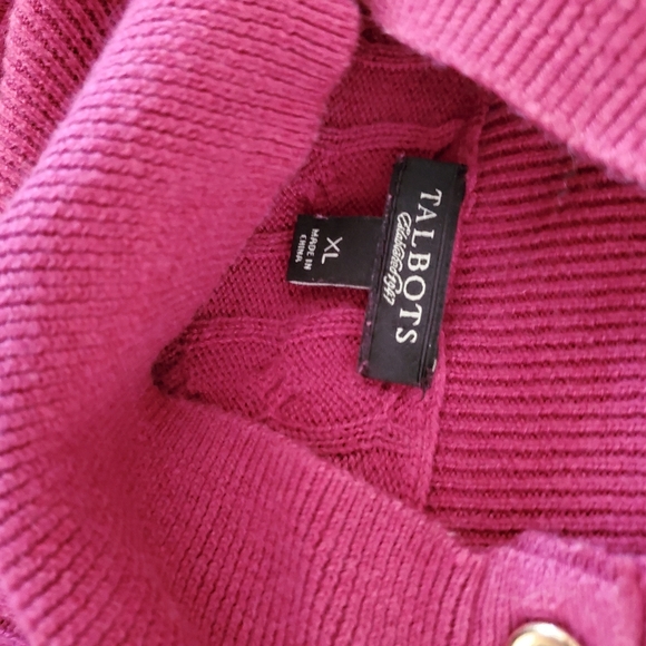 Talbots Cable Knit Button Shoulder Sweater Size XL - Picture 7 of 15